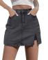 luvamia Denim Skort, Stone Gray