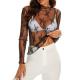SPSHODOW Lace Mock-Neck Long-Sleeve Layering Top