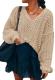 CCTOO Oversized V-Neck Crochet Batwing Sweater