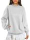 GKBK Mock Neck Oversized Cotton Sweatshirt