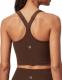 IUGA Longline Workout Tank with Built-In Bra, Brown