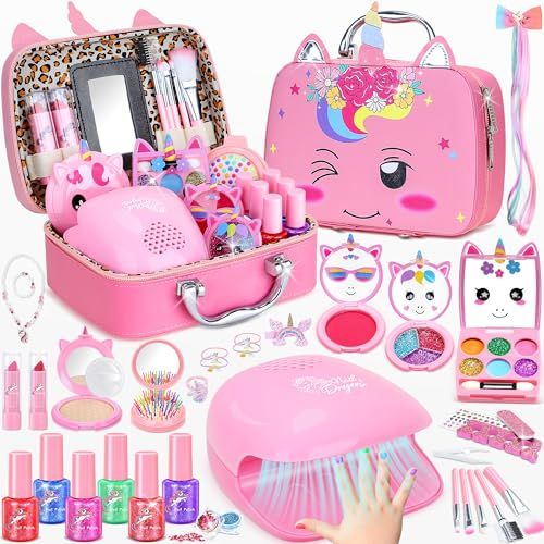PERRYHOME Kids Makeup Kit and Nail Set for Girls