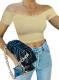 LOLONG Off-Shoulder Ribbed Knit Crop Top
