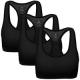 Mirity Racerback Sports Bra, Black 3-Pack