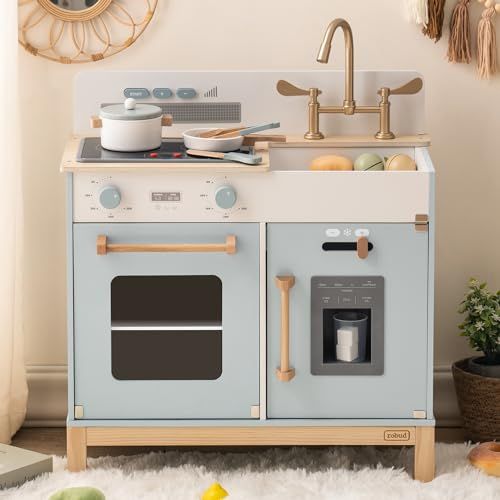 ROBUD Montessori Wooden Play Kitchen Playset