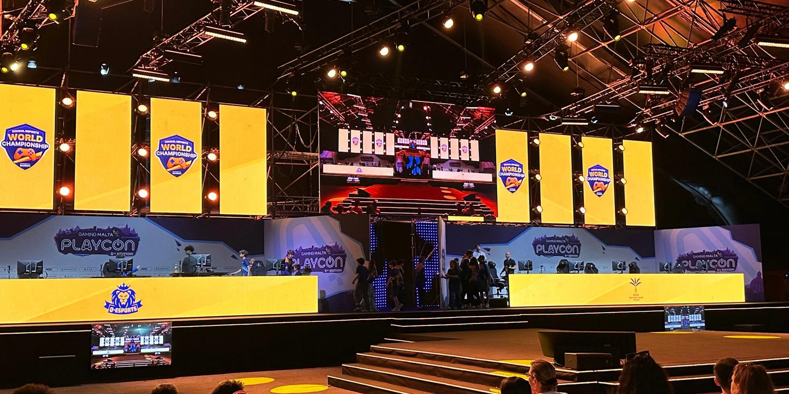 The School Esports World Championships stage at PLAYCON, Malta
