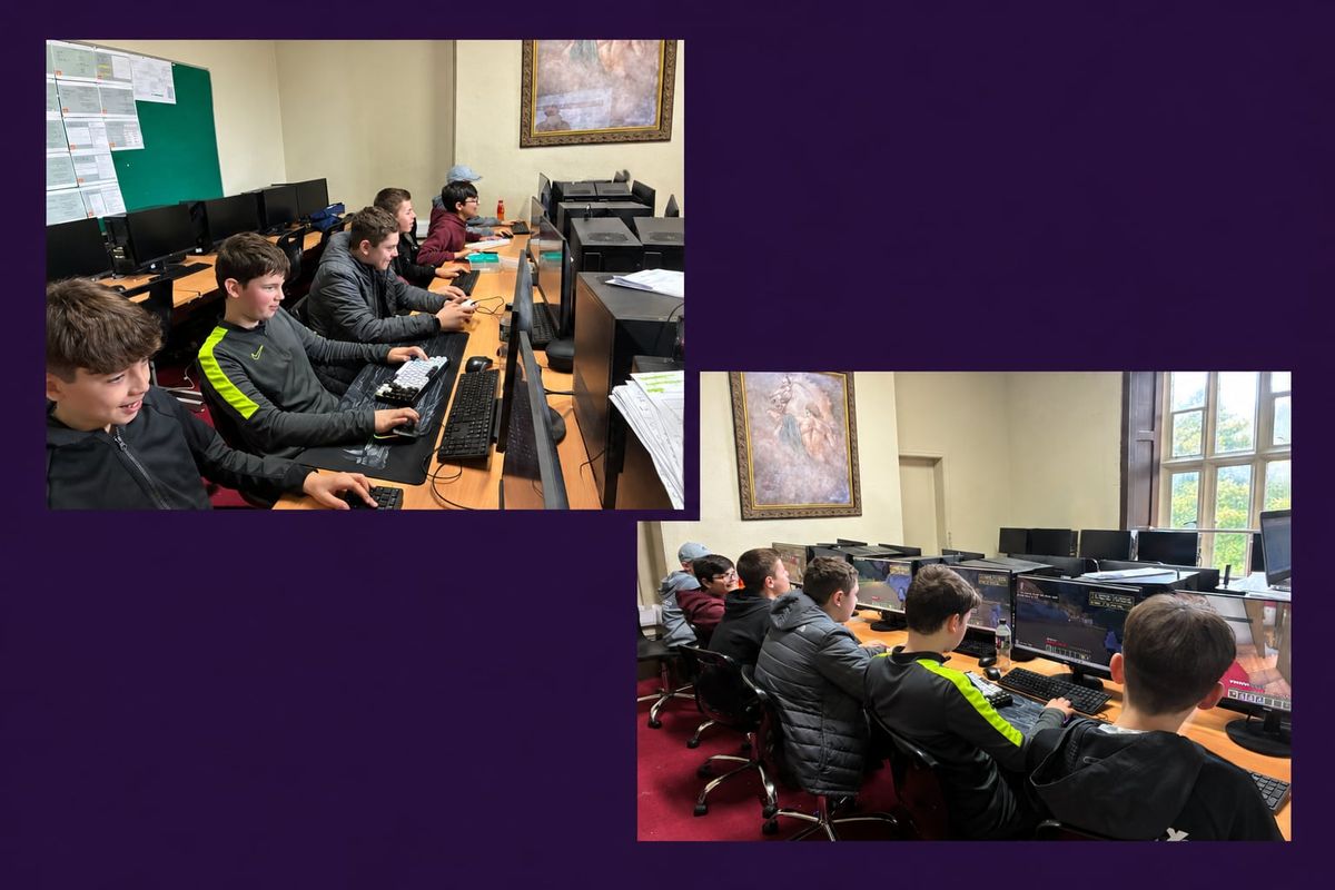 Scarisbrick Hall pupils playing in the school computer room