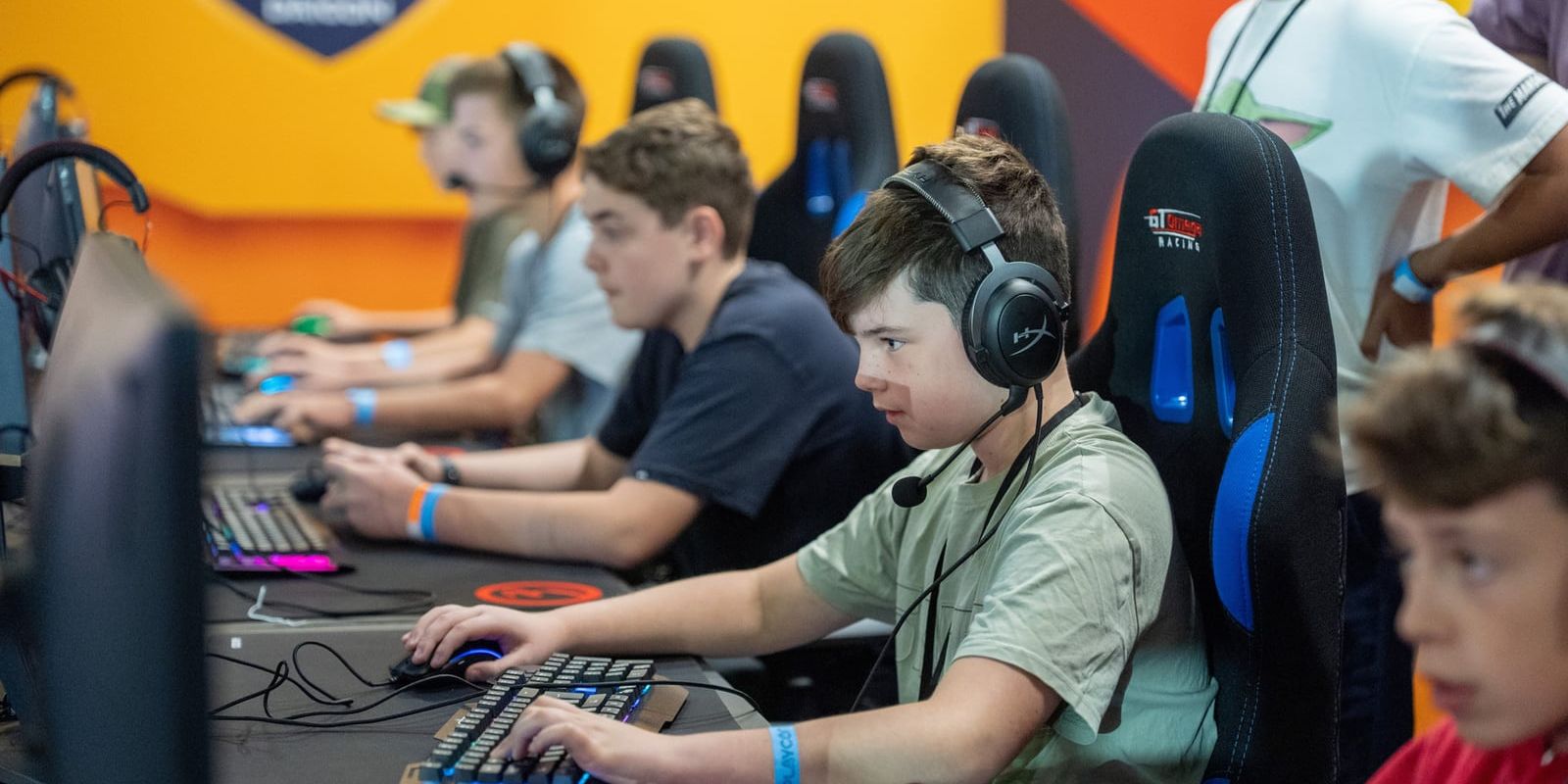 Scarisbrick Hall School pupils competing at gaming PCs during the School Esports World Championships