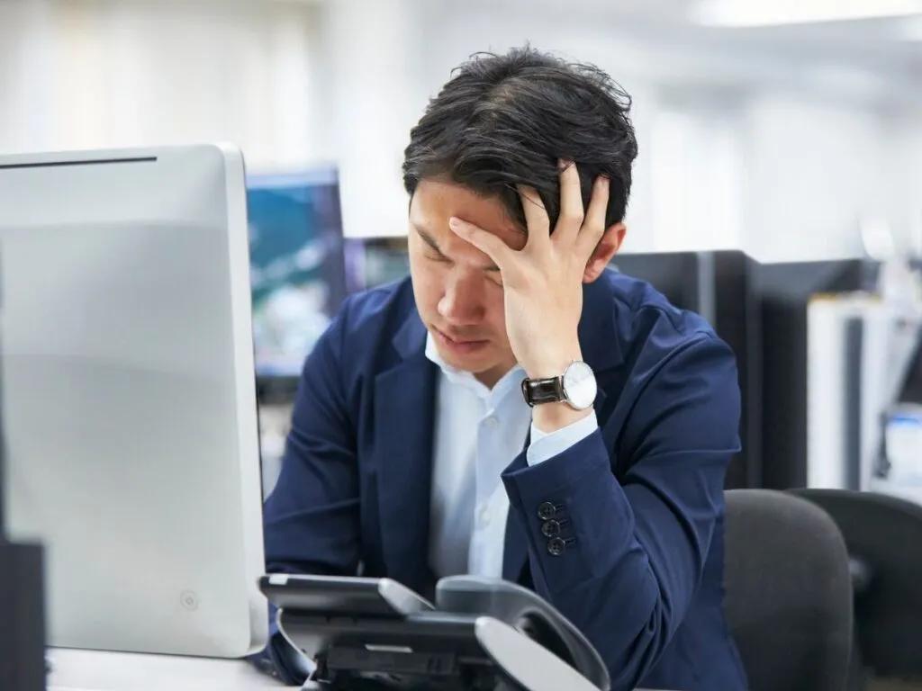 Stressed office worker deadline anxiety