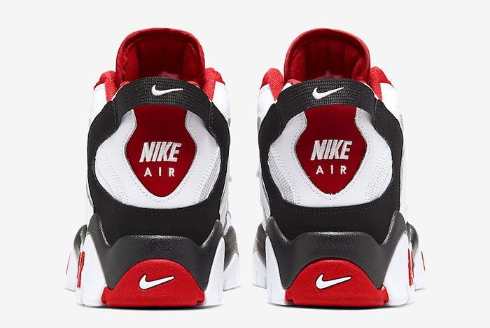 nike air barrage red black and white