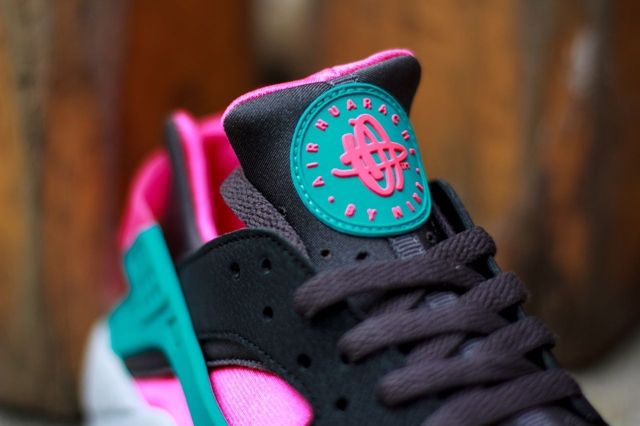 black pink and green huaraches