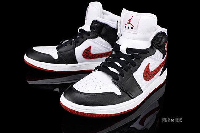 Air Jordan 1 Phat White Black Varsity Red Elephant 5 1