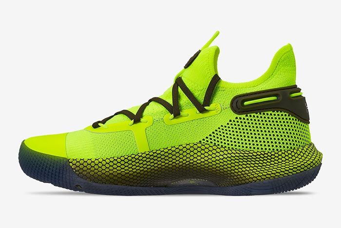 Hi Vis Yellow Under Armour Curry 6 Medial
