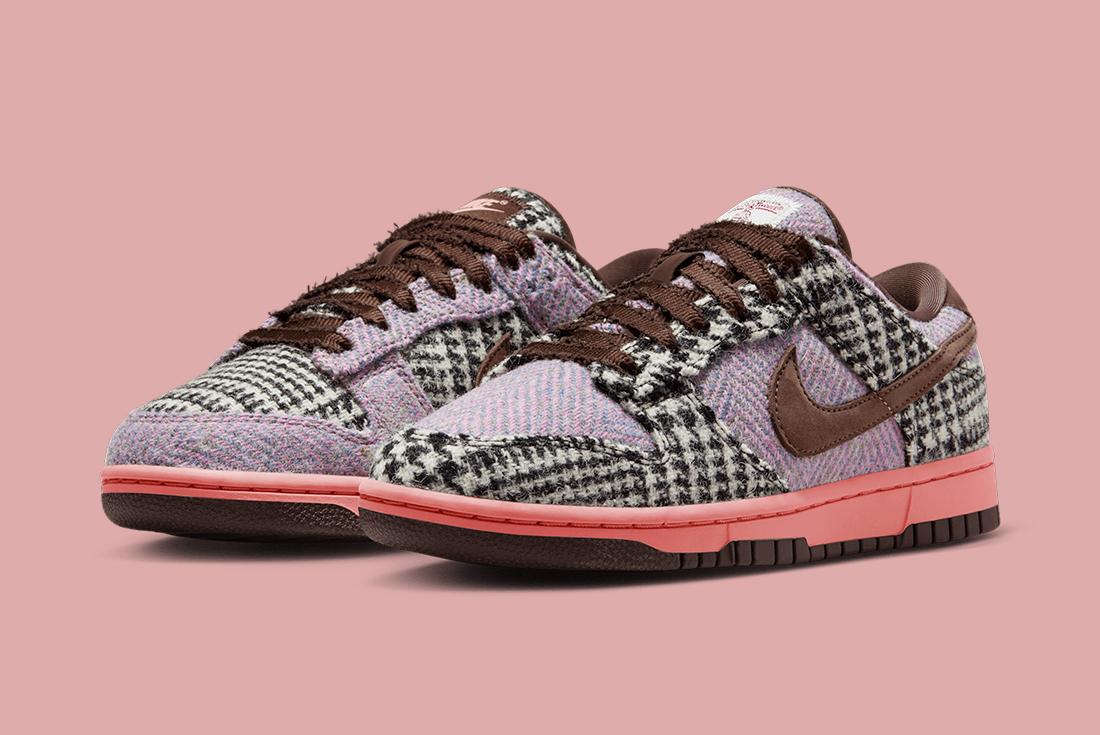 Houndstooth print Harris Tweed x Nike Dunk Low sneakers