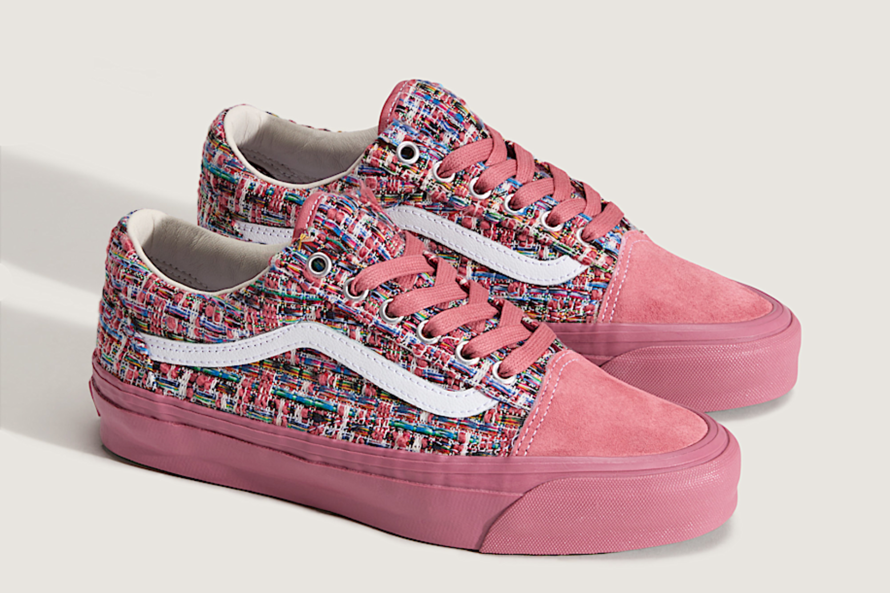 vans old skool sneaker made with tweed in pink