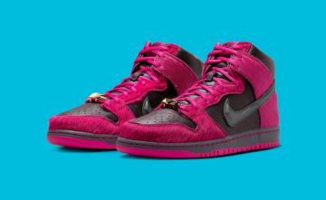 Shop Nike SB x Run The Jewels Dunk High Shoes (active pink black) online