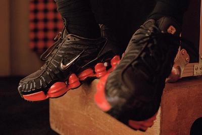 Skepta Nike Shox Black Red On Foot