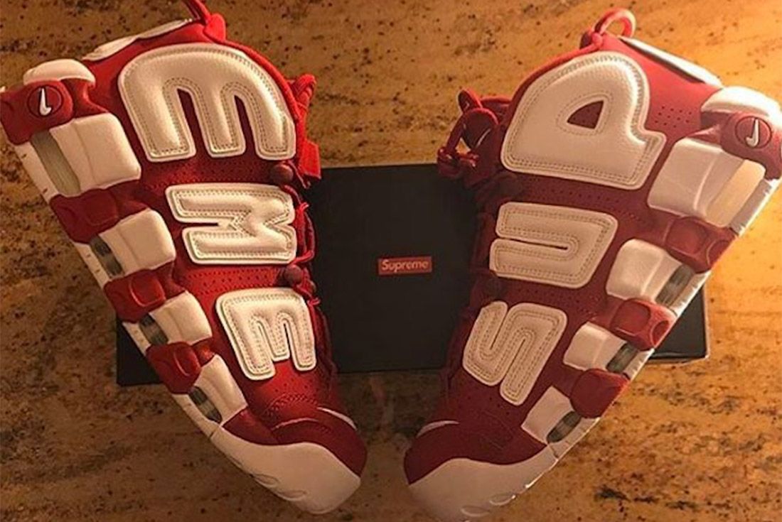 More Images Surface Of The Supreme X Nike More Uptempo - Sneaker 