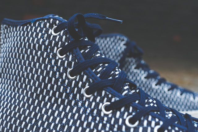 Converse Chuck Taylor All Star Hi Premium Knit Nvy Wht Closeup