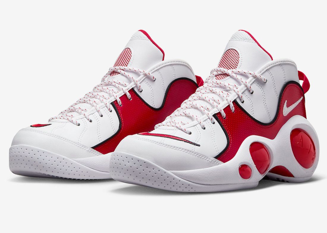 Nike Mens Zoom Flight 95 - Basketball Shoes White/Orange/Red Size 10.0