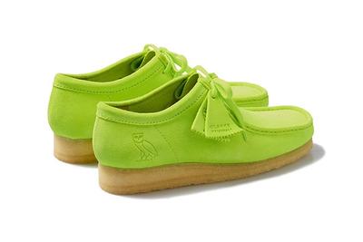 Octobers Very Own Ovo Clarks 2020 Wallabee Neon Rear Angle