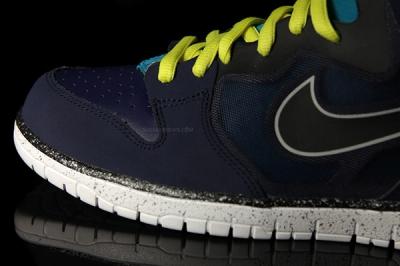 Nike Dunk High Free Navy Yellow Toe Detail 1