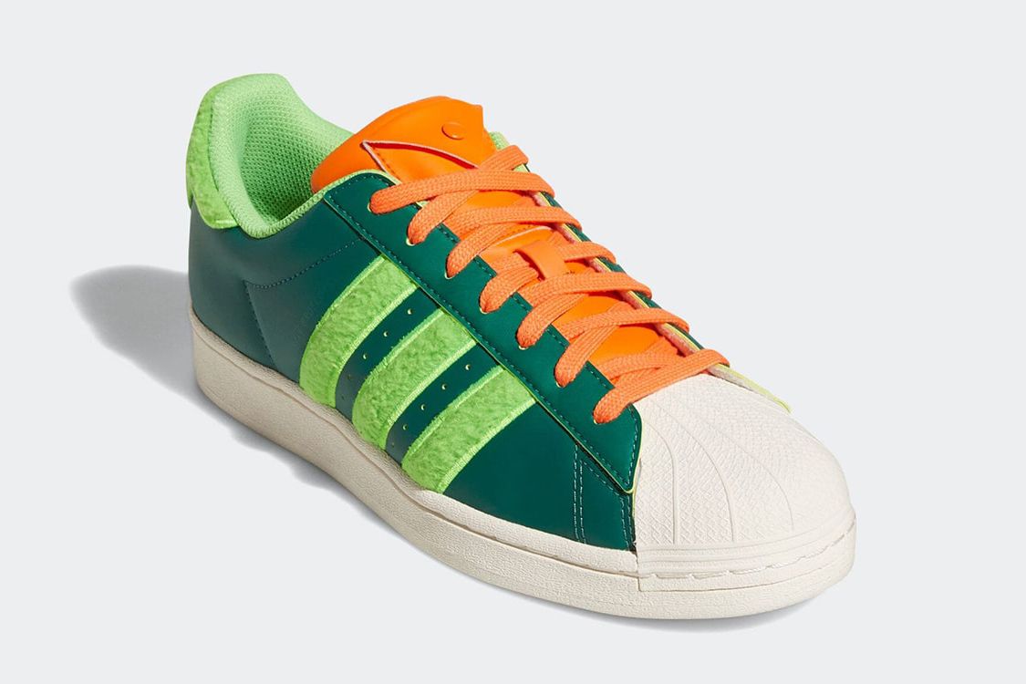 Adidas superstar outlet green stripe