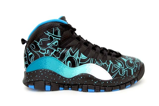 Custom painted graffiti Nike air Jordan XI gamma blue