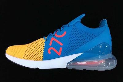 1 Nike Air Max 270 Flyknit Blue Yellow Red 1