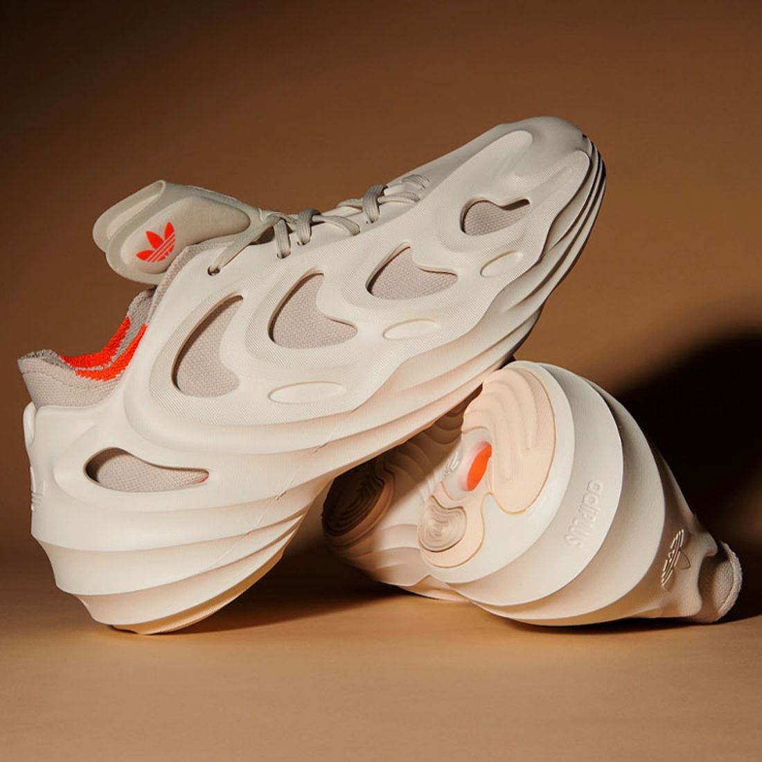 Adidas Originals Adifom Q Trainers In Off White With Orange