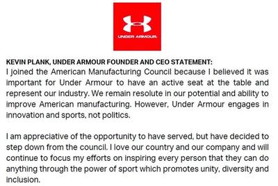Under Armour Ditches Trump 2