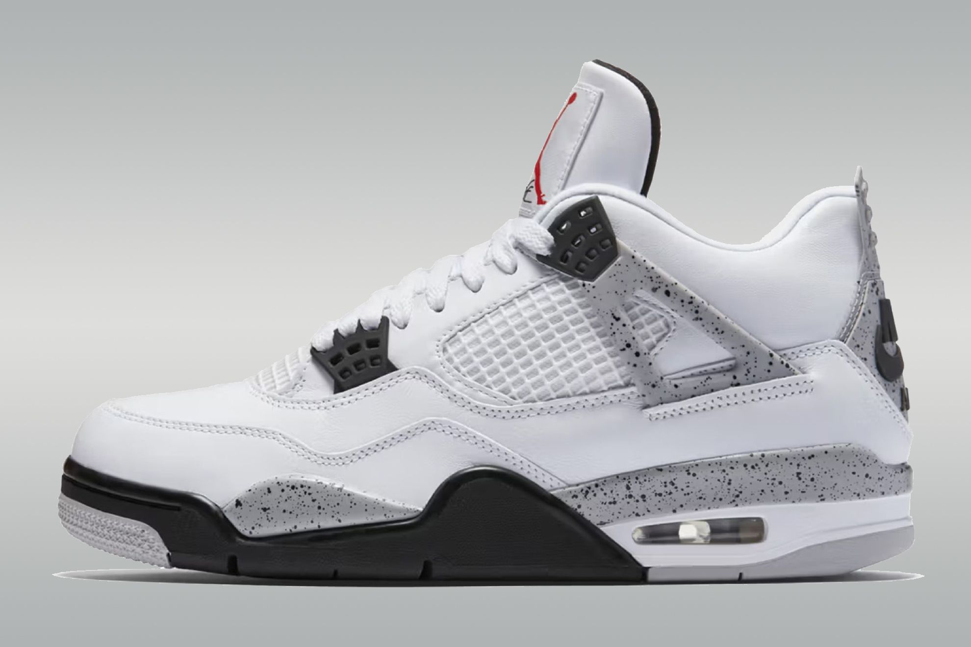 Jordans retro 4 white cement best sale