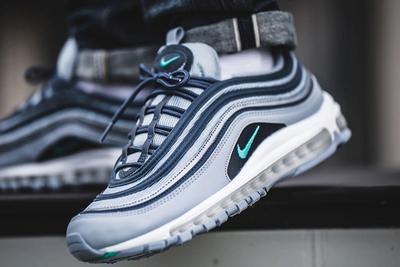 Nike Air Max 97 Monsoon Blue Ci6392 400 On Foot Lateral Side Shot
