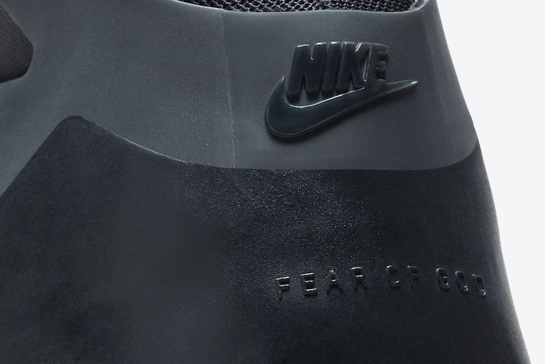 Nike Air Fear of God 1 'Triple Black' AR4237-005 Heel Close