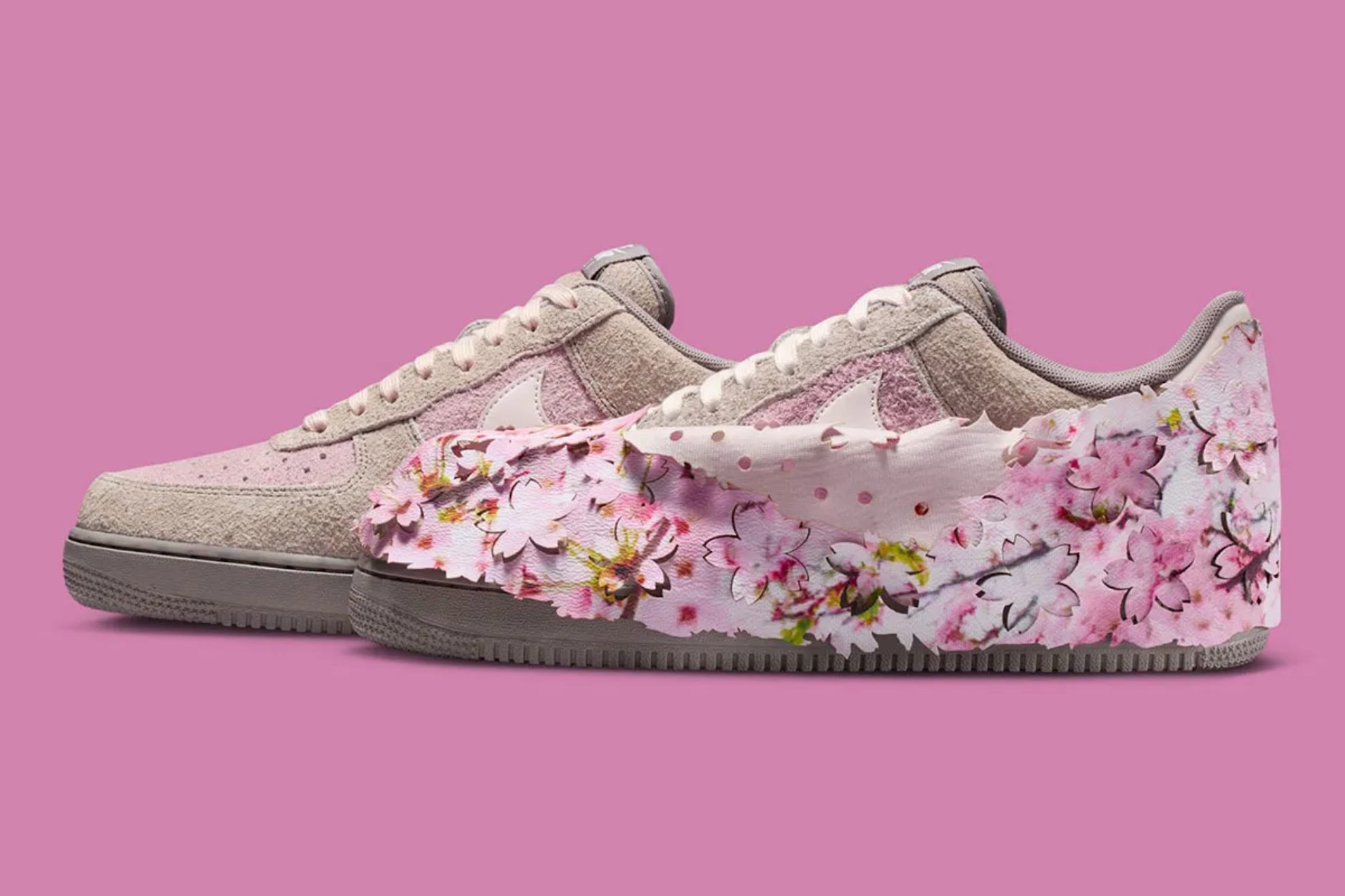 pink air force ones with flowers