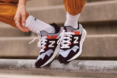New Balance 997S Summer 2019 Blue Black Red On Foot Front Shot
