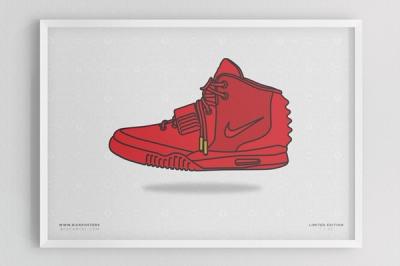Sneaker Prints Nike Air Yeezy 2 Red
