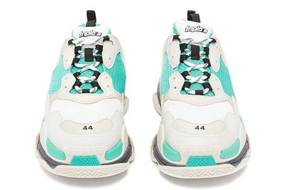 Balenciaga Triple S Lowtop White Grey Turquoise Release 13 Front
