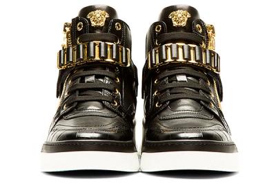 Versace Black Leather High Top Bcooc