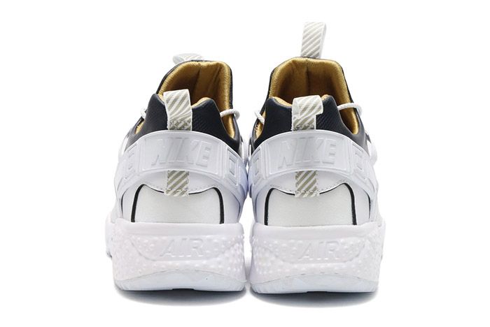 Nike Air Huarache Utility Premium (White/Gold/Obsidian) - Sneaker Freaker