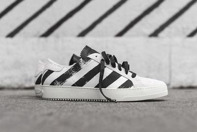 Off White Striped Sneaker White Black 3