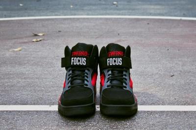 Ewing Athletics Foucs Blk Red Tongue Profile 1