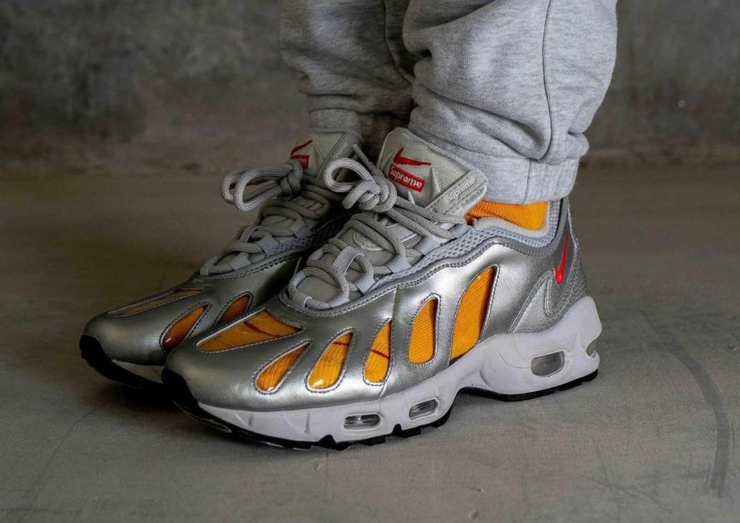 supreme x nike air max 96 silver bullet leaked shots
