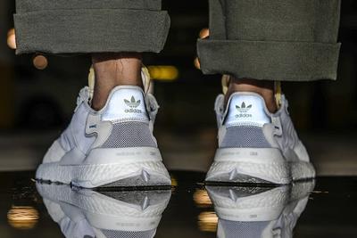 On Adidas Nite Jogger White Heel