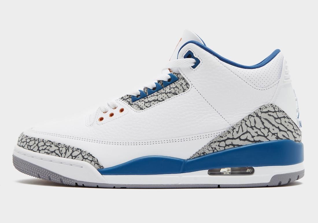 blue and white jordans 3 release date