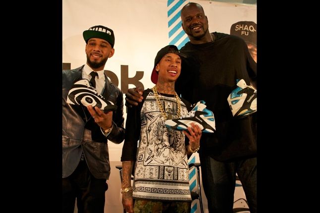 Reebok Shaq Launch Swizz Beatz Tyga And Shaq 1
