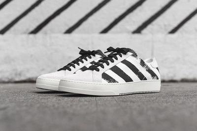 Off White Striped Sneaker White Black 2