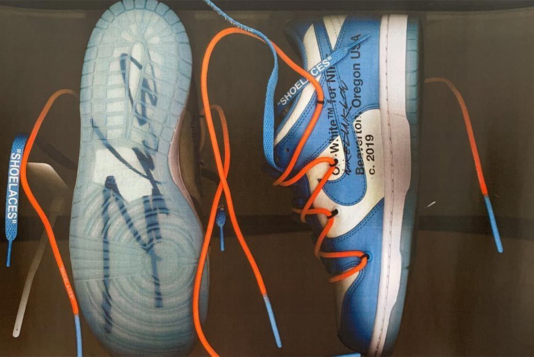 Virgil Abloh Nike Dunk Medial Sole Side Shot