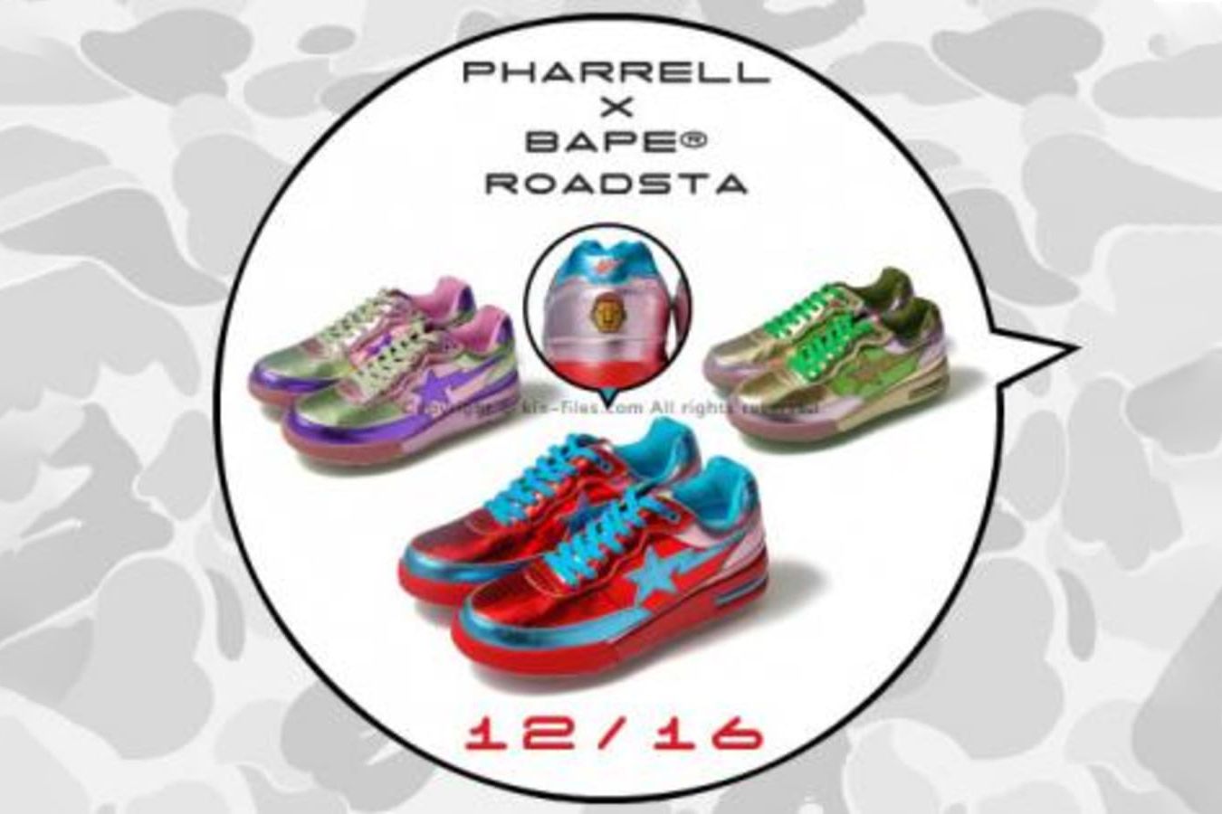 Pharrell williams 2024 bape shoes