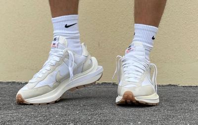 sacai x Nike VaporWaffle 'Sail' on foot leak